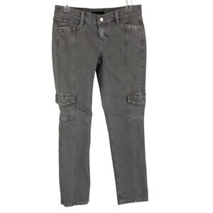 White House Black Market Cargo Jeans Slim Ankle Size 0 Gray